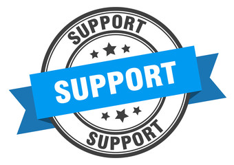 support label. support blue band sign. support