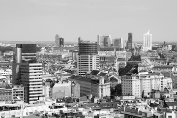 Vienna. Black and white retro style.