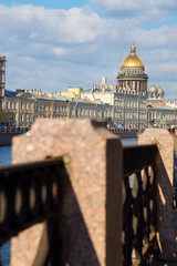  View of the Moika And St. Isaac's Cathedral. Saint-Petersburg. Vertically.