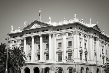 Obraz premium Barcelona landmark. Black and white retro style.