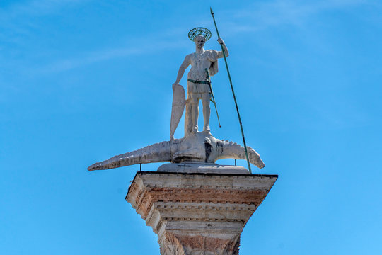 san todaro column in san Marco place venice