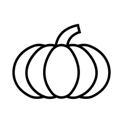 Pumpkin Isolated on White. Flat Design Style.