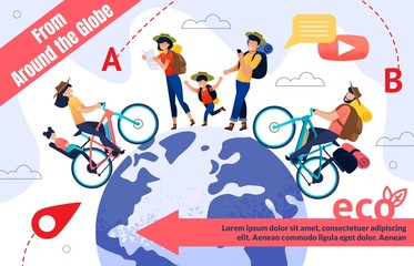 Eco Tourism and Travel Round Word Promotion Poster