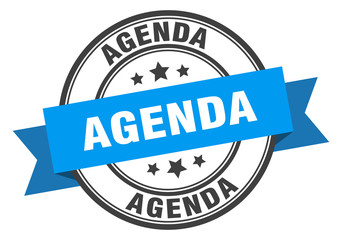 Fototapeta premium agenda label. agenda blue band sign. agenda