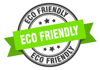 eco friendly label. eco friendly green band sign. eco friendly