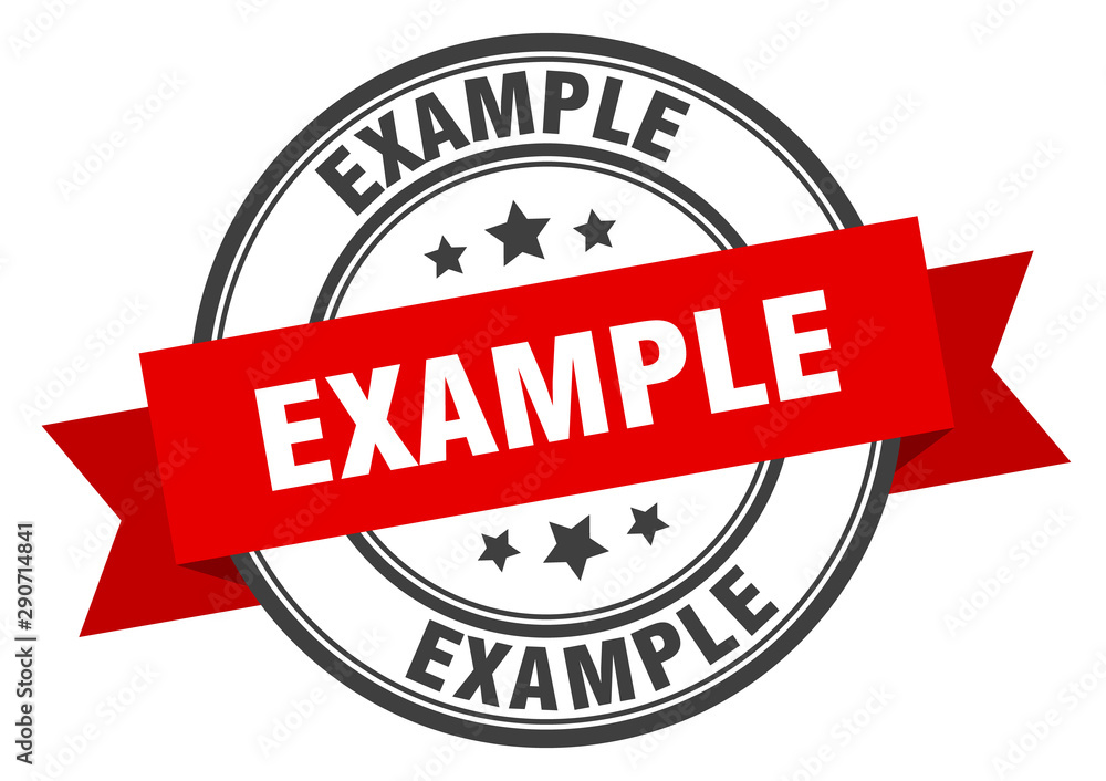 Wall mural example label. example red band sign. example
