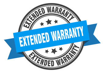 extended warranty label. extended warranty blue band sign. extended warranty