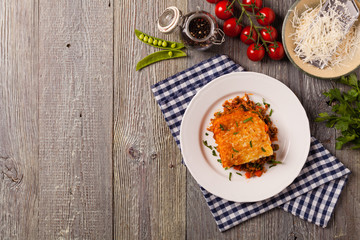 Cottage pie with beef and potatoes