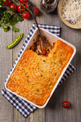Cottage pie with beef and potatoes