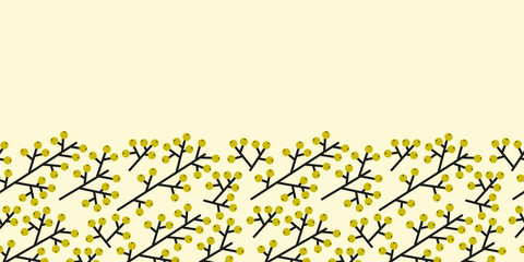 Vector christmas berries made into holiday repeat border. Great for christmas, invitations, wrap, ribbon.