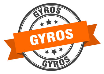 gyros label. gyros orange band sign. gyros