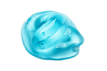 Cream gel transparent cosmetic sample texture with bubbles isolated on white background. Cosmetic cream transparent gel serum texture with micro bubble on white background beauty concept
