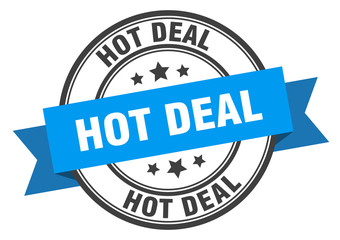 hot deal label. hot deal blue band sign. hot deal