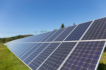 Solar Power Station on the summer Meadow 