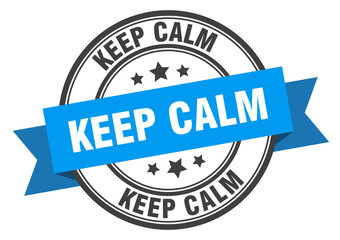 Obraz premium keep calm label. keep calm blue band sign. keep calm