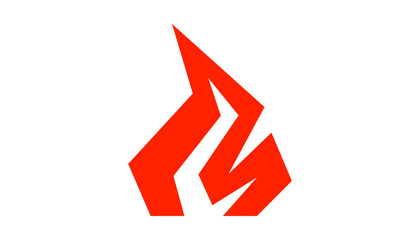 Modern fire logo. Simple icon design. Vector illustration