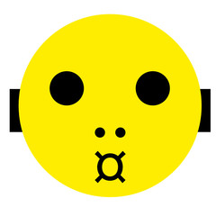 Fototapeta premium Yellow smile and glyph