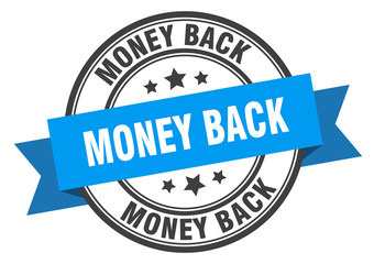 Fototapeta premium money back label. money back blue band sign. money back