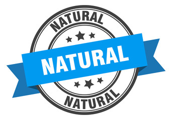 natural label. natural blue band sign. natural