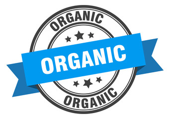 organic label. organic blue band sign. organic