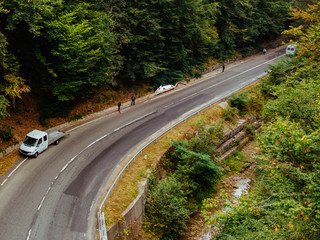 Accident Car Fall Ditch On The Road