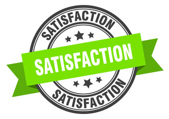 satisfaction label. satisfaction green band sign. satisfaction