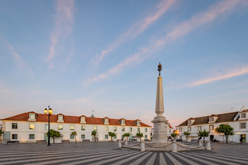 Fototapeta na wymiar Vila Real de Santo António, Praça Marquês de Pombal at sunset