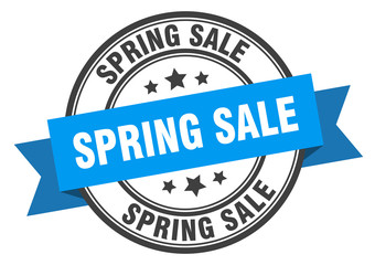 spring sale label. spring sale blue band sign. spring sale
