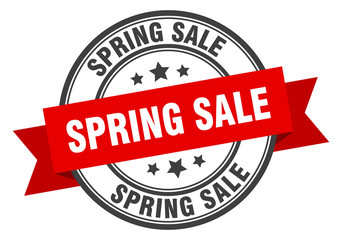 spring sale label. spring sale red band sign. spring sale