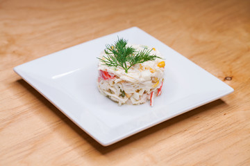 Restaurant dish crab salad