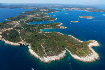 Obraz premium Aerial view of Kamenjak peninsula in Istria, Croatia