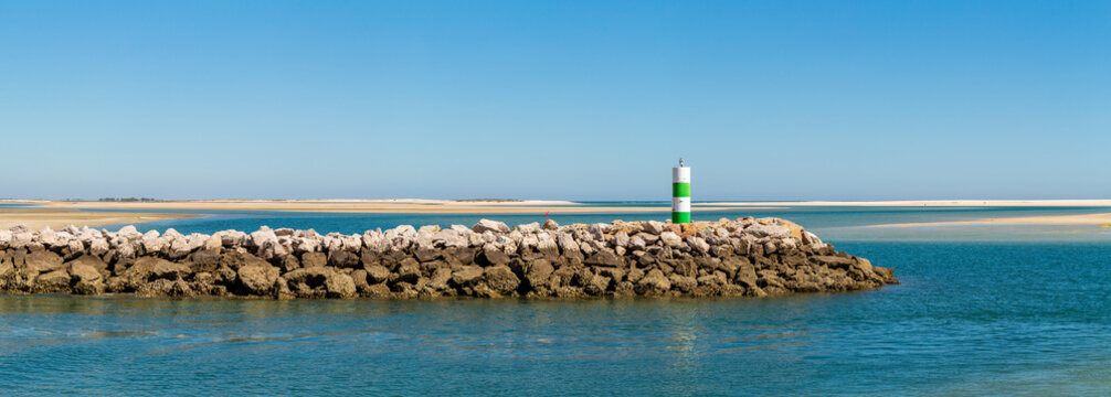 Fuzeta, Ria Formosa At Algarve. Little Lighthouse