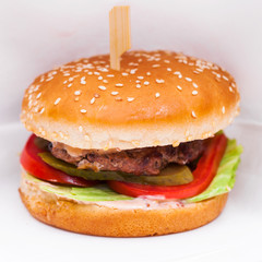 Restaurant dish - beef hamburger