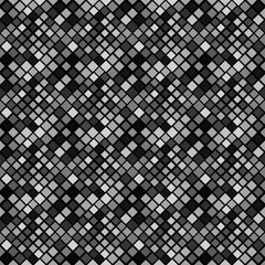 Dark grey geometrical square pattern background - abstract black and white vector graphic from diagonal squares