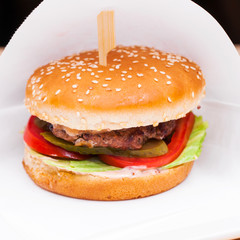 Restaurant dish - beef hamburger