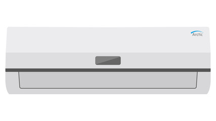 Air conditioner icon. White modern AC on white background. 