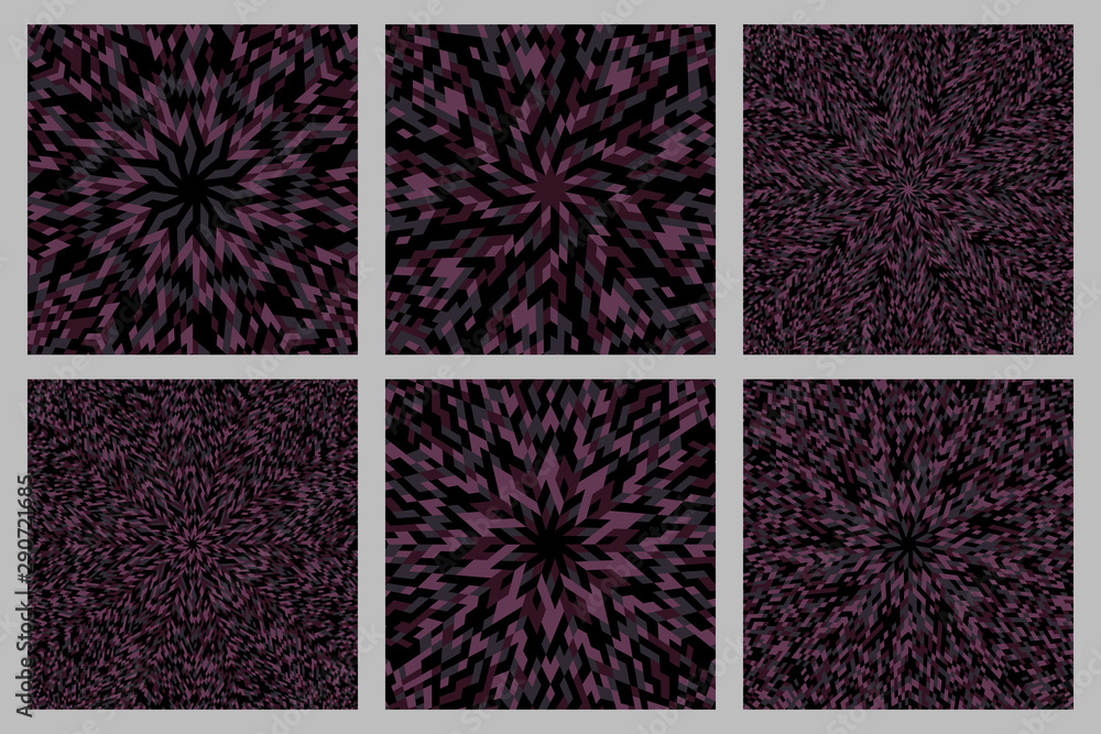 Aufkleber abstract radial tiled mosaic background set - psychedelic vector design with geometrical tiles