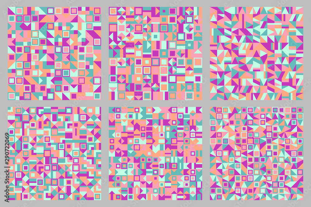 Poster Geometrical pattern background design set - abstract vector graphic