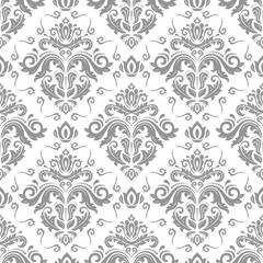 Fototapeta na wymiar Classic seamless vector pattern. Damask orient ornament. Classic vintage background. Orient light silver ornament for fabric, wallpaper and packaging