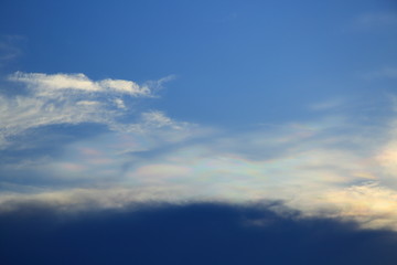 Fototapeta na wymiar rainbow sky on cloudy strange phenomenon in twilight evening time .