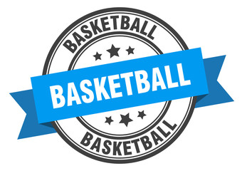 basketball label. basketball blue band sign. basketball