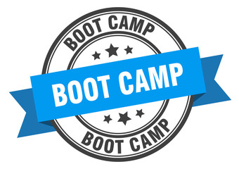 boot camp label. boot camp blue band sign. boot camp