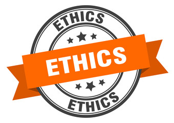 ethics label. ethics orange band sign. ethics