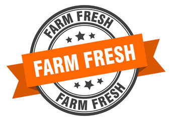 Fototapeta premium farm fresh label. farm fresh orange band sign. farm fresh