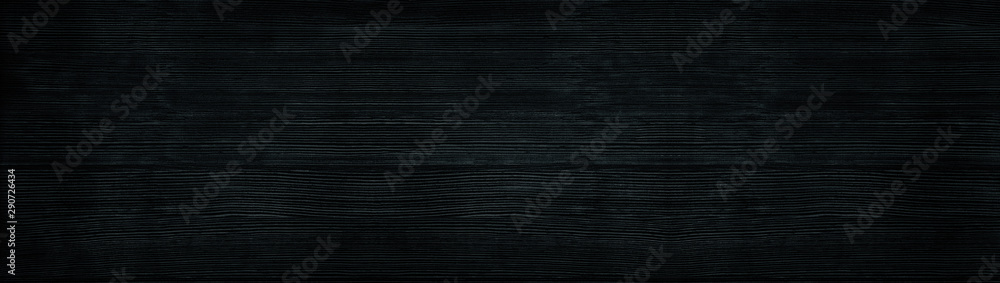 Wall mural black wood wide panoramic texture. wooden backdrop horizontal panorama. dark timbers surface backgro