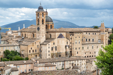 Fototapeta premium Urbino old city panorama. Color image