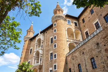 Fototapeta na wymiar Urbino: Ducale Palace facade. Color image