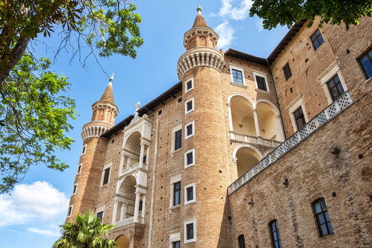 Urbino: Ducale Palace facade. Color image