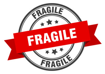 fragile label. fragile red band sign. fragile