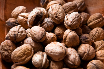 Nuts stacked in a pile